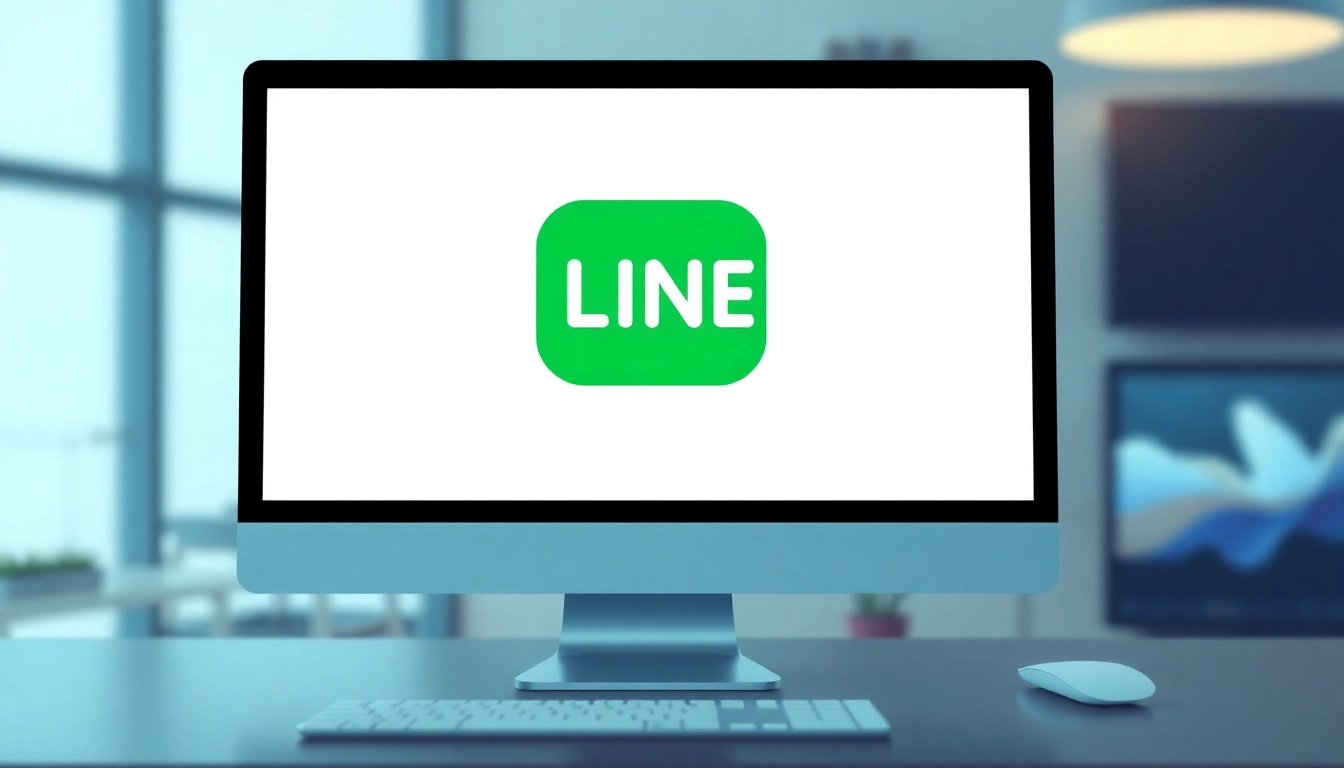Download the line下载電腦版 on your computer with a vibrant and user-friendly interface displayed on the screen.